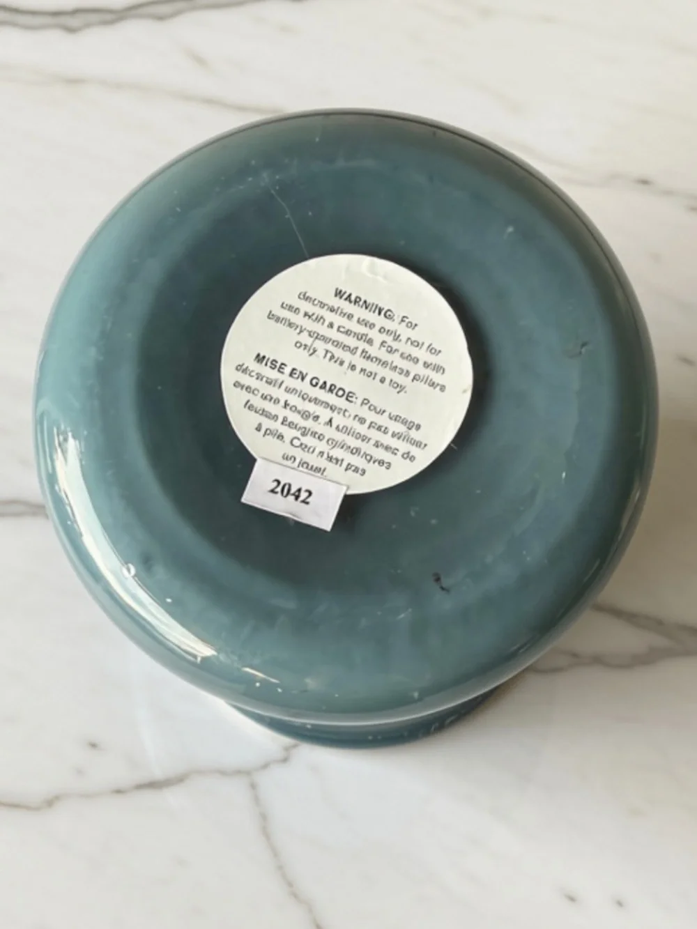 Chambray Blue Modern Glass Candle Holder